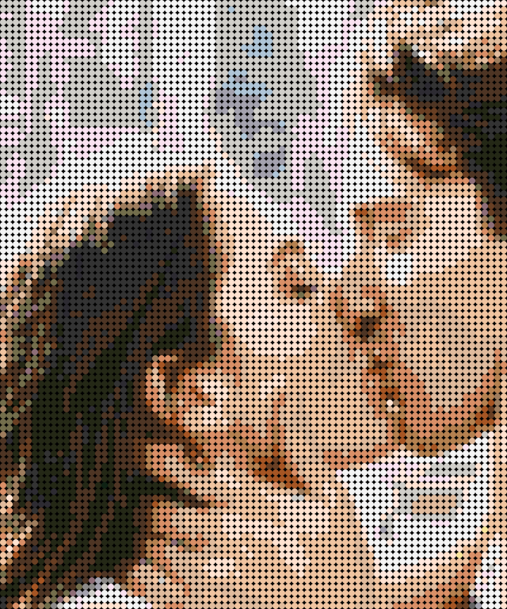 Cuadro personalizado de pareja besándose